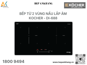 Bếp từ đôi 2 vùng nấu Kocher DI-688 - Xuất xứ: Malaysia